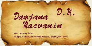 Damjana Mačvanin vizit kartica